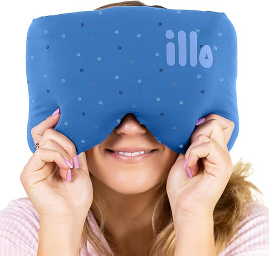 illo Wearable Pillow Sleep Mask | Soft Mulberry Silk Blackout Sleeping & Napping Eye Mask | Best for Home Bed, Work, Camping, Airplane, Side Sleeper | Reversible as Travel Neck Pillow | Women & Men