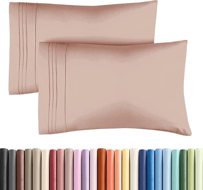 King Pillow Cases Set of 2 - Ultra Soft Hotel Quality Pillowcase Covers - Comfy, Cozy & Wrinkle Free - Shrinkage, Stain and Fade Resistant - Machine Washable Pillow Protectors - 2 Piece Set - Mauve