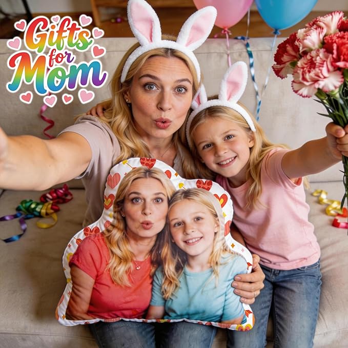 Custom Pillow with Picture & Text, Valentines Day Gifts for Boyfriend, 3D Personalized Head Face Pillows, Custom Stuffed Photo Pillow, Birthday Anniversary Funny Gift for Couple Friend Family (Shaped)