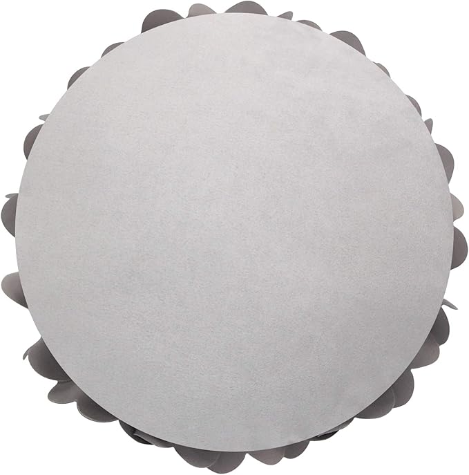 Contempo Lifestyles 3D Round Throw Pillow - Sweetheart Flower Pillow, Grey, 13 Inch