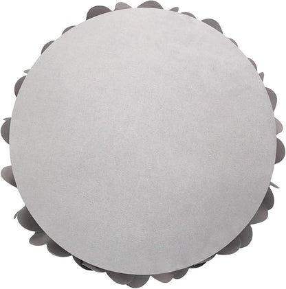 Contempo Lifestyles 3D Round Throw Pillow - Sweetheart Flower Pillow, Grey, 13 Inch