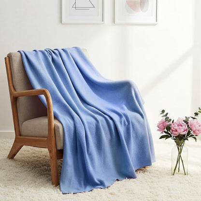 Kinlop Fleece Blanket Bulk 60 x 50 Inch Soft Lightweight Fleece Cozy Blanket Warm Throw Plush Pet Throw for Bed Couch Sofa Home Office Wedding Gifts Travel Camping(Soft Velvet Blue)
