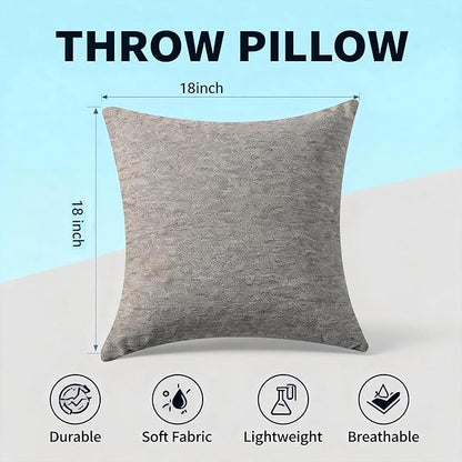 Decorative Couch Pillow Covers SofaThrow pillows with inserts included Bohemian-Style Country Cushion Cover Suitable for Beds, Sofas, Living Rooms, and Home Decor 2pack 18X18 inch.(Medium Gray)