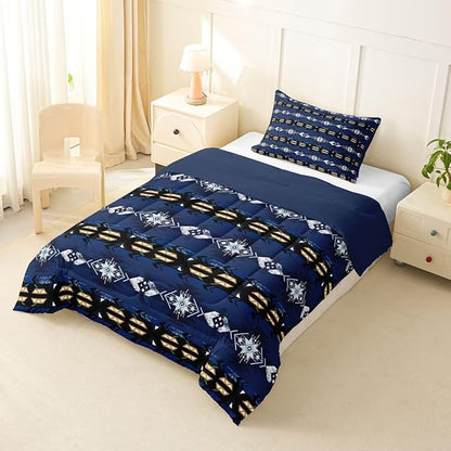 Erosebridal Southwestern Comforter Set Twin Bohemian Geometric Quilt,Ethnic Tribal Arrow Bedding Set Western Duvet Insert,Country Decor Western Room Decor for Bedroom Western Bedroom Decor Blue