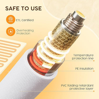 HYLEORY Heated Electric Blanket Throw, 2-Layer Cozy Warm Flannel 50" x 60", Heating Blanket with 9 Heating Levels, 2/4/6/10 Hours Auto Off, Fast Heating Winter Blanket, Dark Grey