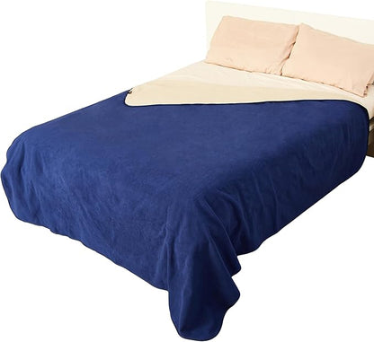 Catalonia Waterproof Blanket for Bed, Reversible Fleece Bed Sofa Cover, Washable Liquid Proof Furniture Protector