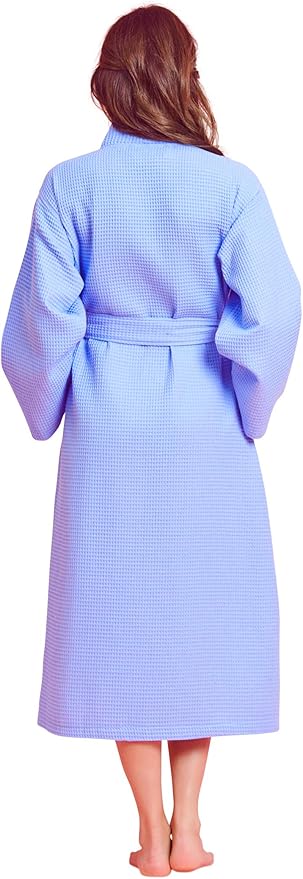 Luxurious Bathrobe for Women - Soft & Absorbent - Lightweigh & Comfort - Long & Kimono - Waffle & Cotton - Hotel/Spa Robe