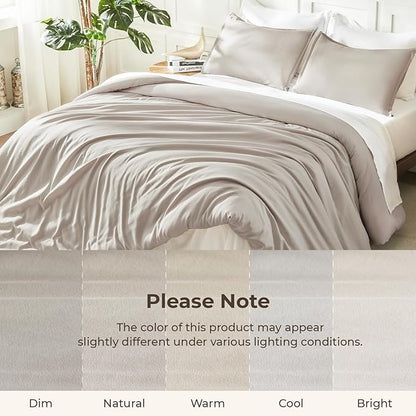 Litanika Linen Grey Comforter Set King Size, 3 Pieces Lightweight Solid Bedding Comforter Set, All Season Fluffy Bed Set (104x90In Comforter & 2 Pillowcases)