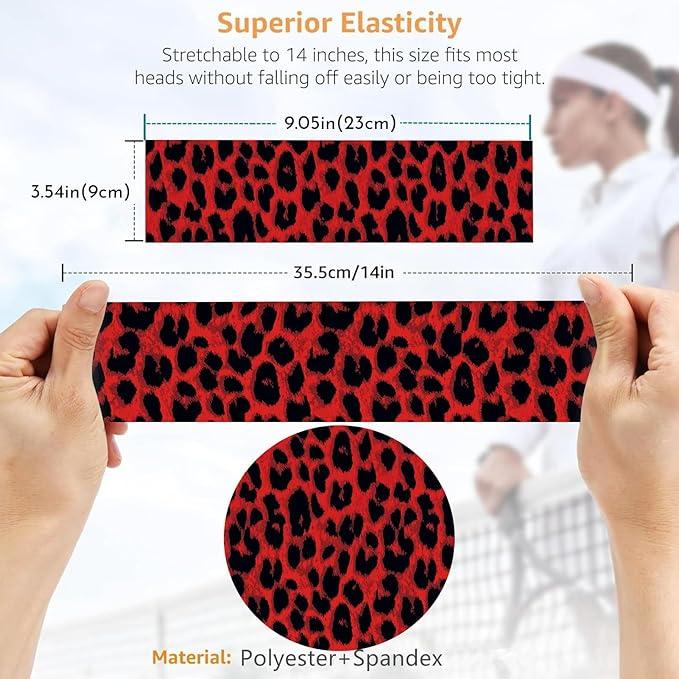Cheetah Headbands for Women Trendy Leopard Wide Head Bands for Women's Hair Non Slip Wraps Elastic Stretchy Bandanas Workout Fashion Hair Accessories Birthday Gifts for Valentines 6PCS