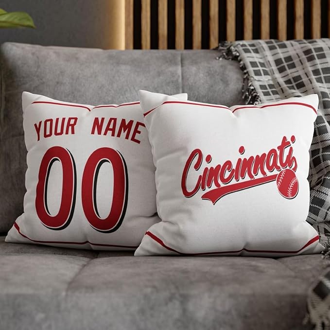 ANTKING Cincinnati Throw Pillow Custom Name and Number for Men Women Boy Personalized Gift