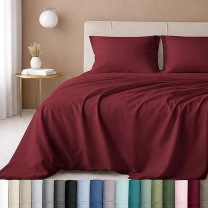 California Design Den Cal King Sheet Set - Luxury 600 Thread Count 100% Cotton Sateen Bed Sheets California King Size Set with Deep Pockets, Hotel-Quality Bedding - Brick Red Bed Sheets