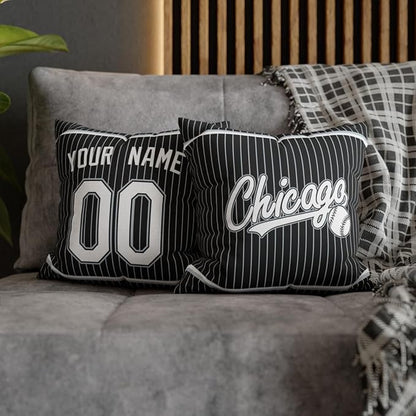 ANTKING Chicago Throw Pillow Custom Name and Number for Men Women Boy Personalized Gift