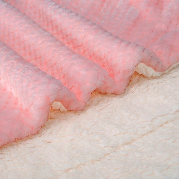 Fuzzy Dog Blanket or Cat Blanket or Pet Blanket, Warm and Soft, Plush Fleece Receiving Blankets for Dog Bed and Cat Bed, Couch, Sofa, Travel and Outdoor, Camping (Blanket (32" x 40"), DW-Baby Pink)