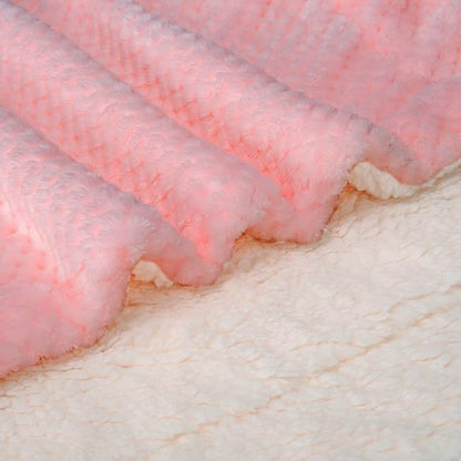 DW Plush Fleece Receiving Blanket for Dog, Cat, Pet - Warm & Soft, Couch, Sofa, Travel & Outdoor, Camping (24" x 32"), Baby Pink