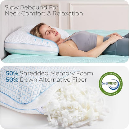Sweetnight Cooling Pillows, Memory Foam Pillows King Size Set of 2, Almohadas para Dormir for Hot Sleepers