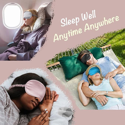 LULUSILK Mulberry Silk Sleep Eye Mask Blindfold with Elastic Strap Headband, Soft Eye Cover Eyeshade for Night Sleeping, Travel, Nap (Charcoal Gray)