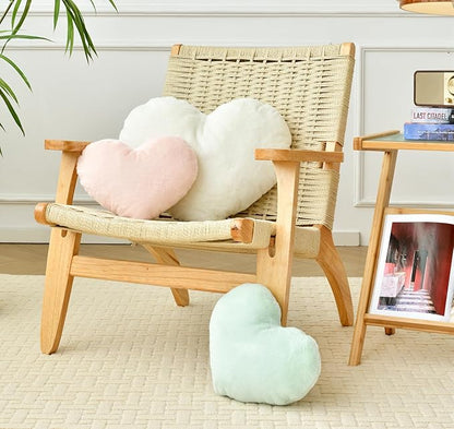 Petrella Heart Pillow Cute Fuzzy Pillows Throw Pillows for Bed Livingroom Home Decor Cushion Decorative Aesthetic Preppy Pillows Green,Small 13"x10"