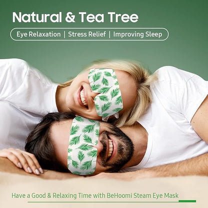 30Packs Steam Eye Mask, Heated Eye Mask Warm Compress for Eyes, Self Heating Disposable Steam Mask for Home Sleep, Spa, Travel Essentials & Relaxation Gifts, Stocking Stuffers (Tea Tree)