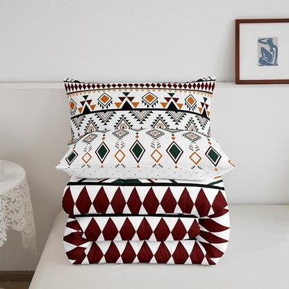 Erosebridal Rustic Western Comforter Set King Size, Bohemian Aztec Southwestern Bedding Set for Kids Boys Teens Adult Bedroom, Vintage American Native Duvet Insert Indian Exotic Geometric Quilt