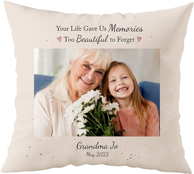 Custom Pillow - Sympathy Gifts for Loss of Loved One - Personalized Memorial Gifts for Family or Friends - Throw Pillow Sorry For Your Loss Gift - USA Family Made with Love - Multiple Sizes (20"x20")