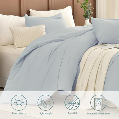 Masaca Oversized King Comforter 120x120,3 Pieces Pinch Pleated Bedding Comforter,Light Blue Rustic Boho Cal King Bed Comforter Oversized Lightweight and Soft