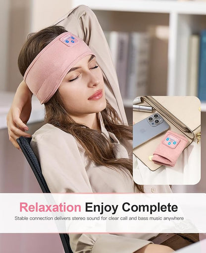 Navly Sleep Headphones - Bluetooth Headband for Sleeping, Cozy Headband Wireless Music Sleeping Headphones with Ultra-Thin Speakers Perfect for Sleeping,Workout,Jogging,Yoga,Insomnia,Air Travel