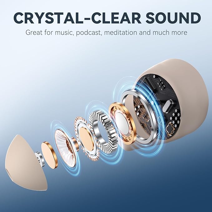 Sleepals Micro Sleep Earbuds for Side Sleepers, Sleep Headphones with Noise Reduction, Soft and Snug Fit Overnight, Slim and Light, 28hr Play with Travel Charging Case (Off-White)