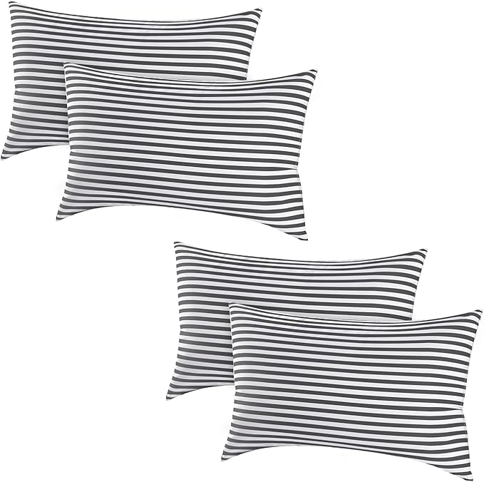 EIUE Bed Pillows for Sleeping 4 Pack，Pillows for Side and Back Sleepers,Super Soft Down Alternative Microfiber Filled Pillows (Blackish Green, Queen (Pack of 4))