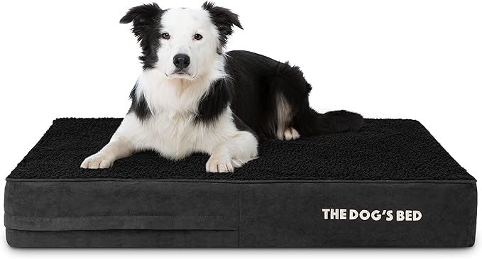 The Dog’s Bed Orthopedic Memory Foam Dog Bed Mattress, Plush Fabric, Black Plush, L, 6-Inch