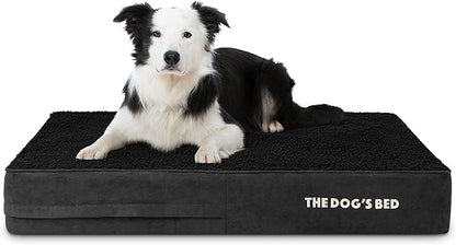 The Dog’s Bed Orthopedic Memory Foam Dog Bed Mattress, Plush Fabric, Black Plush, L, 6-Inch
