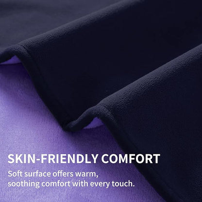QiyI Waterproof Blanket for Bed King Size, Washable Reversible Bed Cover, Large Leakproof Stain-Resistant Furniture Protector for Travel & Camping, 80"x90", Dk Purple/Lt Purple