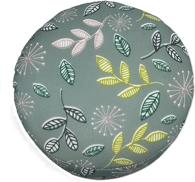 Bookishbunny Microbead Cylinder Bolster Roll Pillow 13" x 7" Various Patterns (LeavesLightSage)