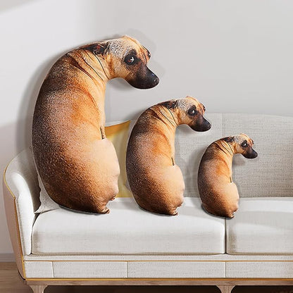 Dog Pillow 3D Simulation Dog Shaped Pillow, 27.6" Funny Shiba Inu Dog Plush Pillow Dog Stuffed Animal Pillow Chair Cushion for Home Decor