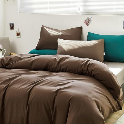 Cottonight Brown Comforter Set Queen Bedding Set Mocha Solid Modern Dark Color Blanket Quilts Soft Chocolate Color Breathable Brown Comforter Set for Women Men Queen Size