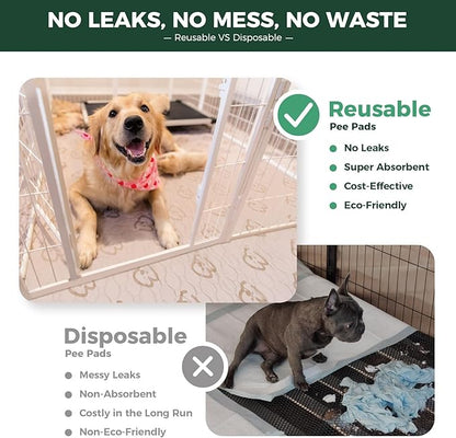 FXW Washable Pee Pads for Dogs, Puppy Pads with Super Absorbent, Specifically Designed for FXW Rollick/Homeplus 32/40/45inch 8 Panels Dog Playpen, 71" Square, Khaki, 1 Pack