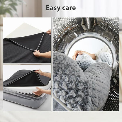 Orthopedic Dog Bed for Large Dogs, Egg Crate Foam Bed for Large Dogs, Equipped with Removable Waterproof Pillow Cover and Anti-Slip Bottom, Pet Bed