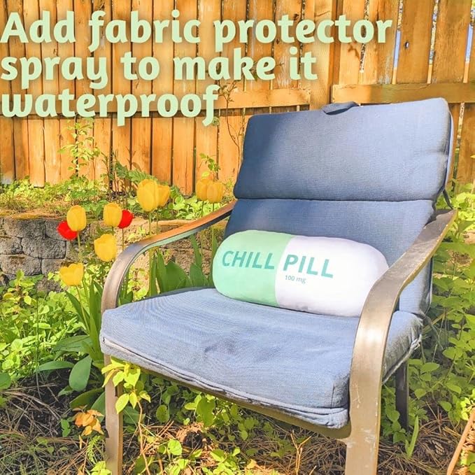 Chill Pill Pillow - Cervical Neck Pillow, Funny Calming Corner Classroom Must Haves Bolster Throw Pillows, College Dorm, Boho Classroom Decor, Lumbar Support, Home Office Preppy Stuff
