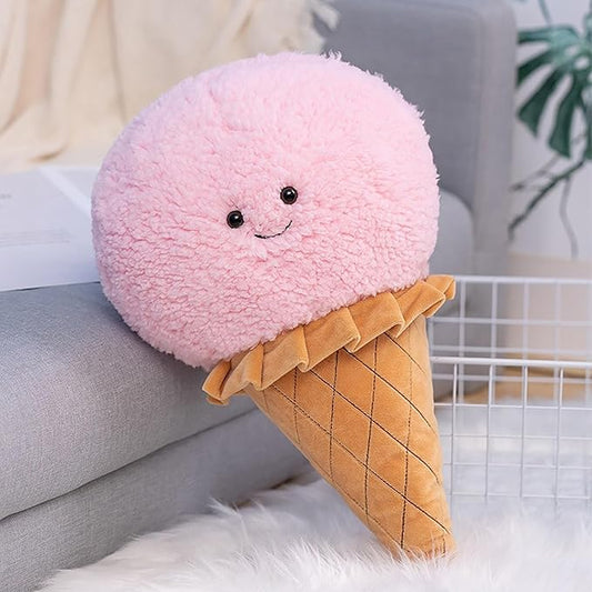 Five-Color Ice Cream Pillow - Soft and Skin-Friendly Fabric, Meticulous Craftsmanship (Pink)