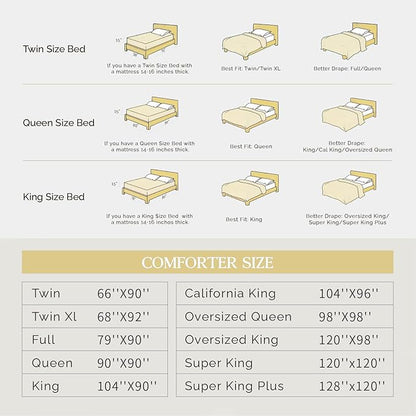 Andency Yellow Pinch Pleated Comforter King(104x90Inch), 3 Pieces (1 Pintuck Comforter, 2 Pillowcases) Pintuck Comforter Set,Microfiber Down Alternative Comforter Bedding Set