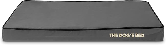 The Dog’s Bed Orthopedic Memory Foam Dog Bed Mattress, Oxford Fabric, Grey with Black Trim, M, 3-Inch