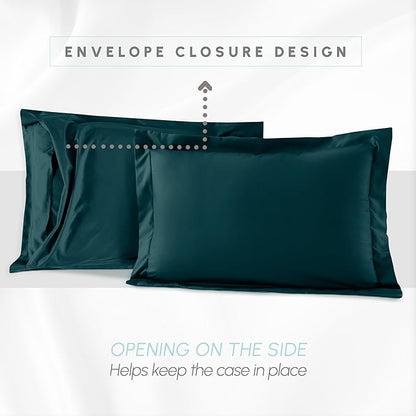 Elegant Comfort 3-Piece Box Stitched Down Alternative Comforter with Shams - Ultra Soft for All Season Duvet Insert with Corner Tabs, Plush Cozy 3PC Comforter Set, Twin XL, Marine Teal