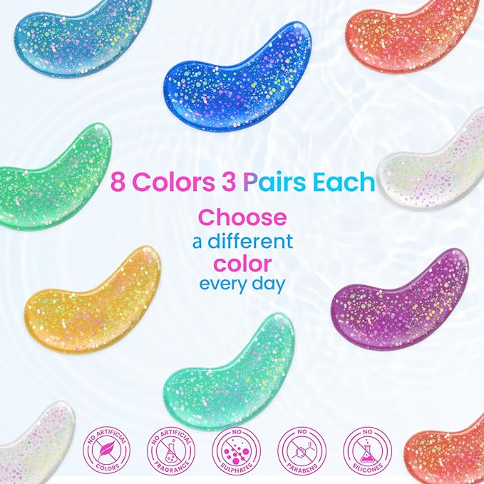 Under Eye Patches (24 Pairs) - Eye Masks for Wrinkles, Puffy Eyes, Dark Circles, Eye Bags, Valentine's Day Gift, Gifts for Teenage Girls, Under Eye Mask for Refreshing, Revitalizing