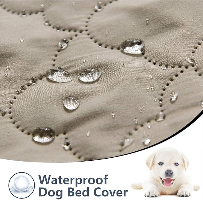 Dog Blankets for Couch Protection Waterproof Dog Bed Covers Pet Blanket Furniture Protector (Beige+Sand, 82"x120")