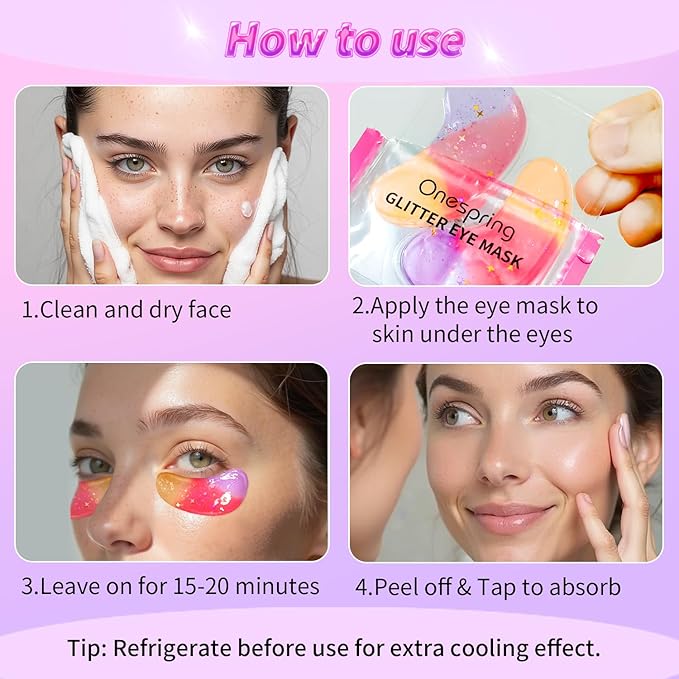 Eye Masks (24 Pairs) - Gift for Her - Tri-color Under Eye Patches for Dark Circles, Puffiness, Wrinkles, Soothing & Hydrating, Skincare Eye Gel Pads, Beauty Essential for Women, Valentines Gift