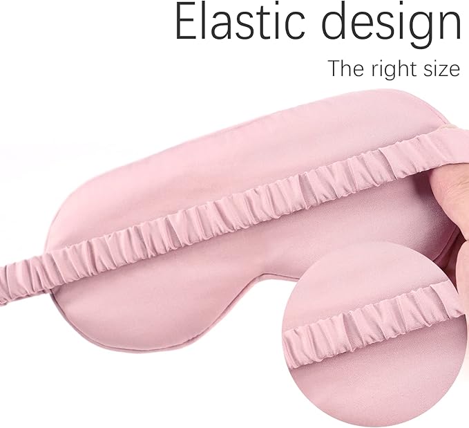 HBHLFZ Sleep Mask 2 Pack - Bamboo Viscose Fiber Sleeping Eye Mask - with Elastic Band/Headband - Comfort Sleeping Shade - for Nighttime Sleeping, Traveling & Napping（Pink）