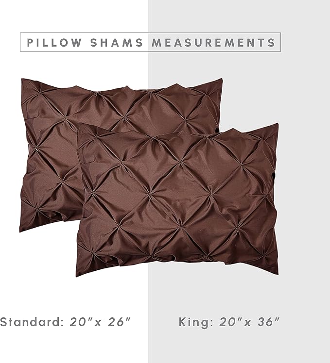 Elegant Comfort 8-Piece Pinch Pleated Comforter Set -All Season Complete Bed in a Bag, Includes 4pc Smart Sheet Set, Bed Skirt, Comforter, Matching Pillowcases and Shams, Twin/Twin XL, Chocolate Brown