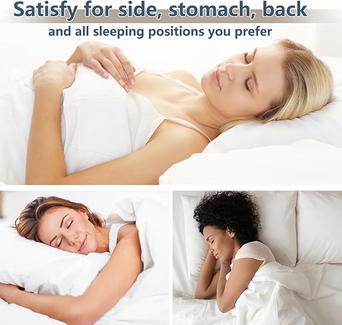 CozyLux Pillows King Size Set of 4, Cooling Hotel Quality Bed Pillows with Premium Soft Down Alternative Fill for Side Back and Stomach Sleepers - 4 Pack, King, 19x34 Inches