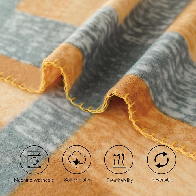 ZYFZCYBL Fleece Throw Blanket Blankets Bulk 6 Pack Soft Lightweight for Cozy Polar Fleece 50 x 60 Solid Pet-Friendly Colorful Bed Sofa Couch Fleece Fabric Travel Wedding Gift（Yellow and Grey）
