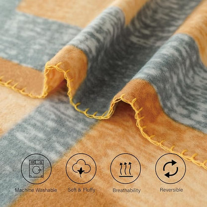 ZYFZCYBL Fleece Throw Blanket Blankets Bulk 6 Pack Soft Lightweight for Cozy Polar Fleece 50 x 60 Solid Pet-Friendly Colorful Bed Sofa Couch Fleece Fabric Travel Wedding Gift（Yellow and Grey）