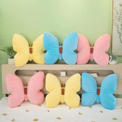 PEACH CAT Butterfly Pillow Decorative Butterfly Shaped Throw Pillows 15.7" x 15.7" Cute Plush Cushion Decor for Bedroom Living Room Sofa Couch Yellow